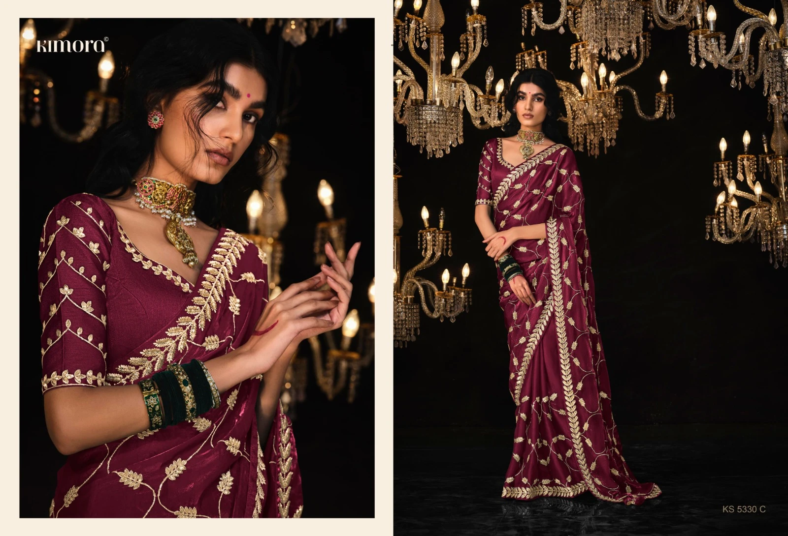 Kimora 5330 Colours Tissue Silk Wholesale Designer Sarees Catalog — Wholesale Sarees, Kimora wholesale from Surat - Gallery Image 2
